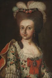 Dame mit hohem Haarknoten